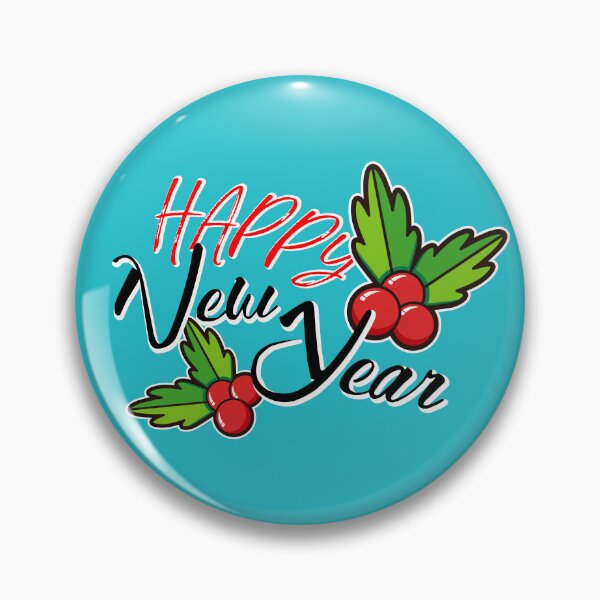 Item preview, Happy New Year greeting, logo with red berries designed and sold by annamiss.
