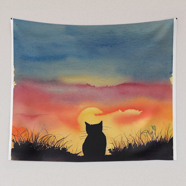 Item preview, Cat Looking at Sunset designed and sold by recollectionsv.