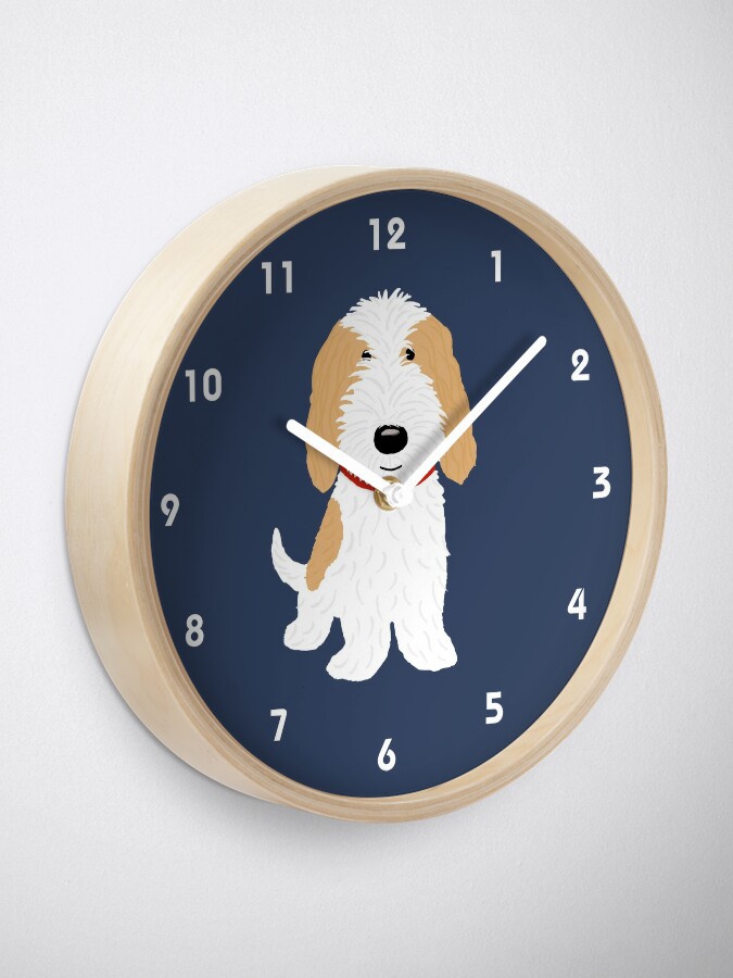 Alternate view of Cute Cartoon Dog PBGV Clock