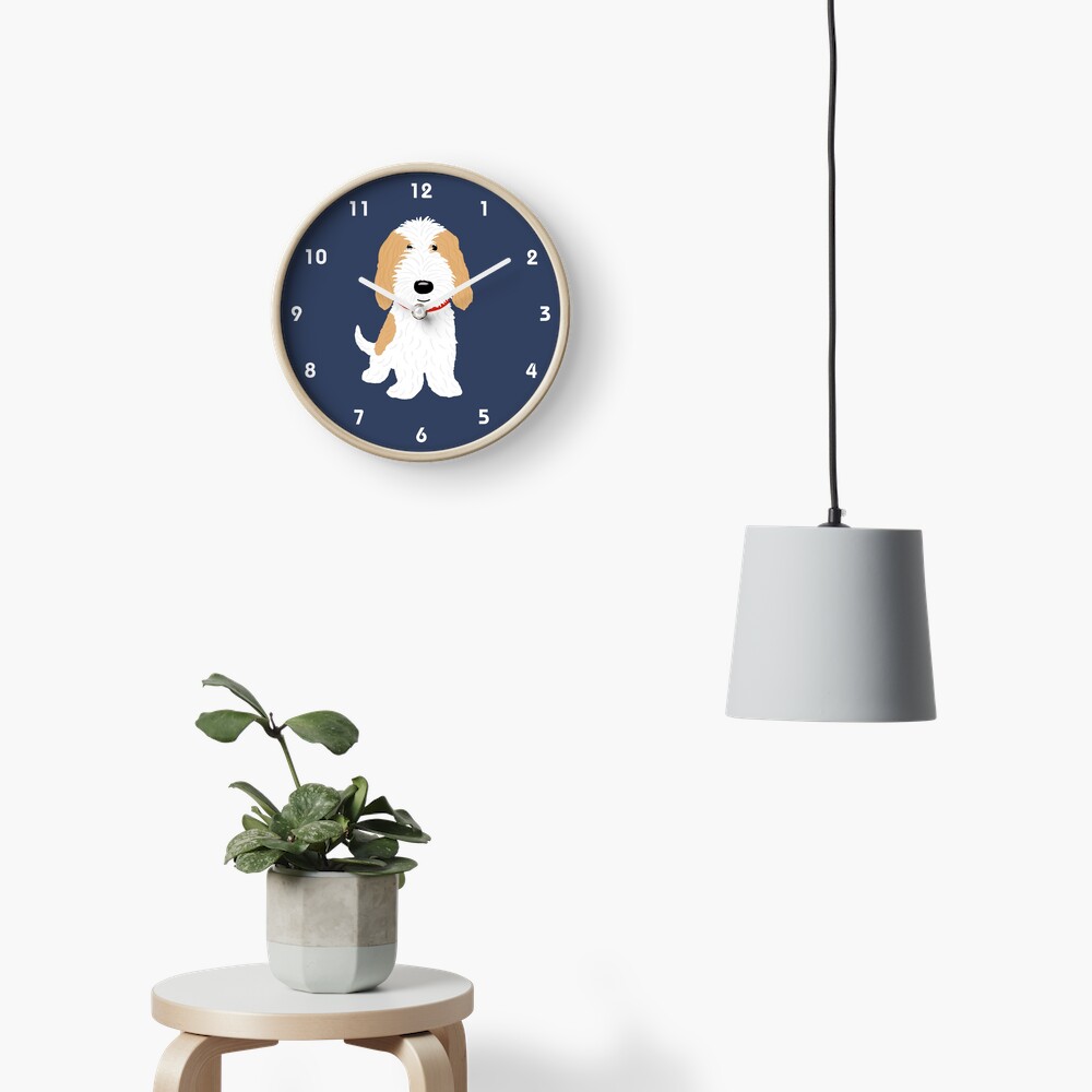 Cute Cartoon Dog PBGV Clock