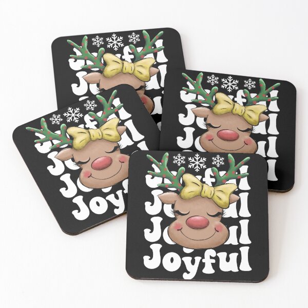Item preview, Cute and Joyful Christmas Reindeer - White Text designed and sold by PearlMoonGrapes.