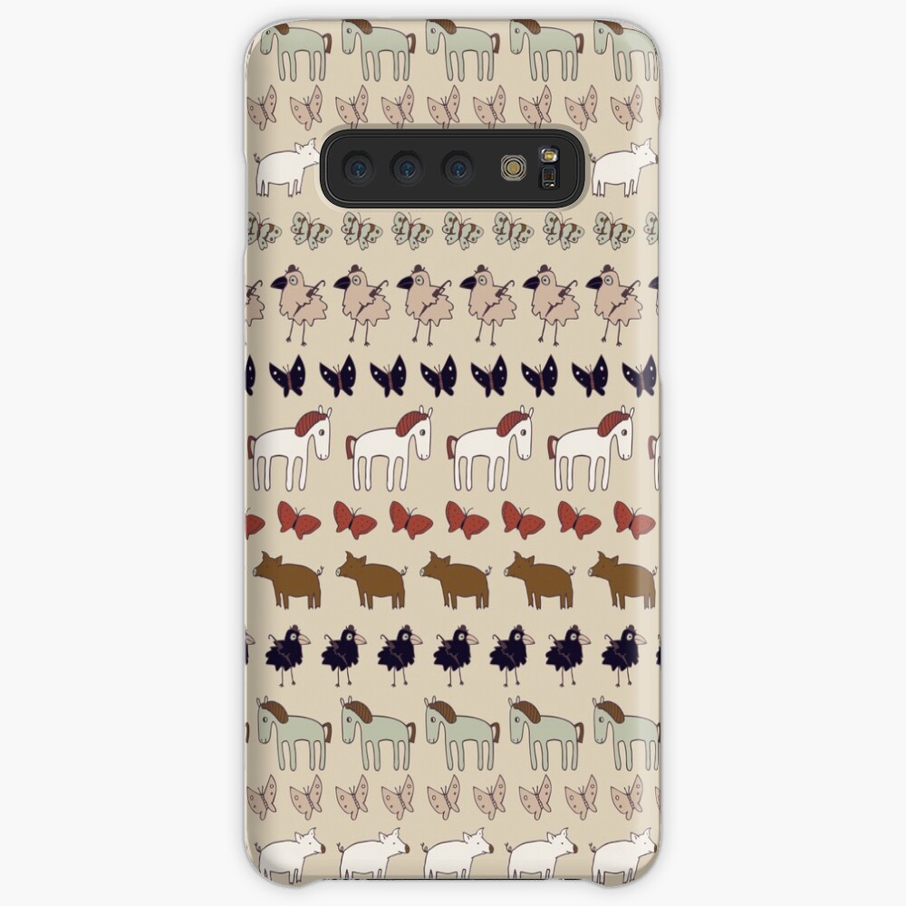 Striped Pigs and Ponies - Clay - cute, fun pattern by Cecca Designs Case & Skin for Samsung Galaxy
