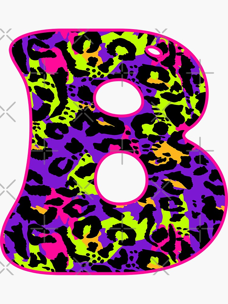 "Retro Groovy Letter B Cheetah / Leopard Print " Sticker For Sale By ...