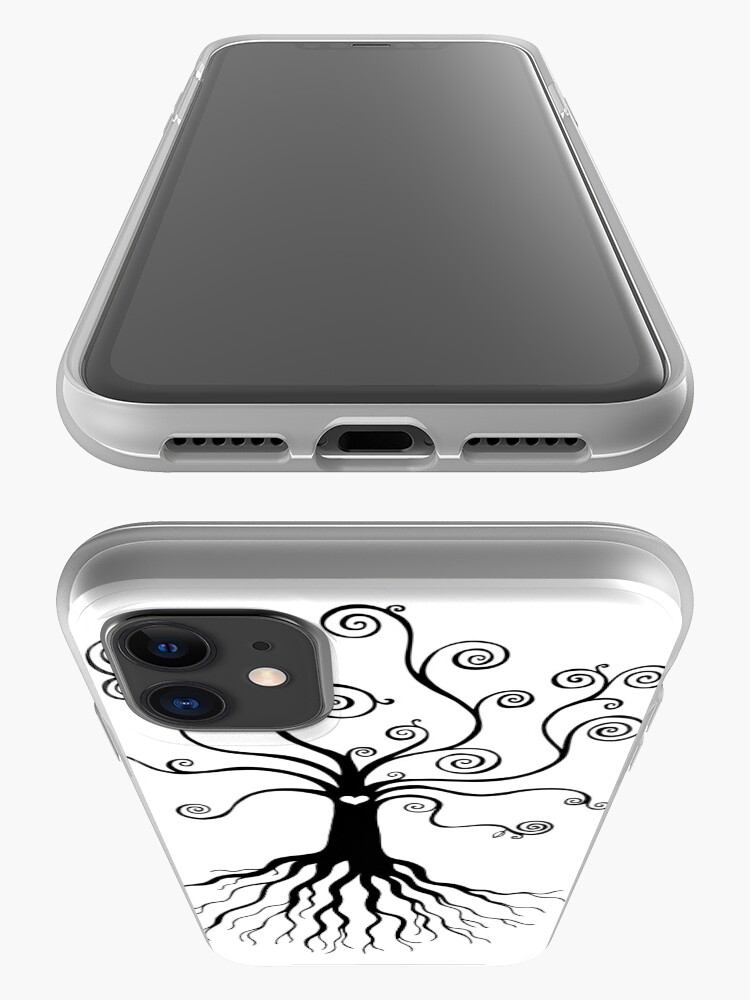Alternate view of Tree of Life - black and white by Cecca Designs iPhone Case & Cover