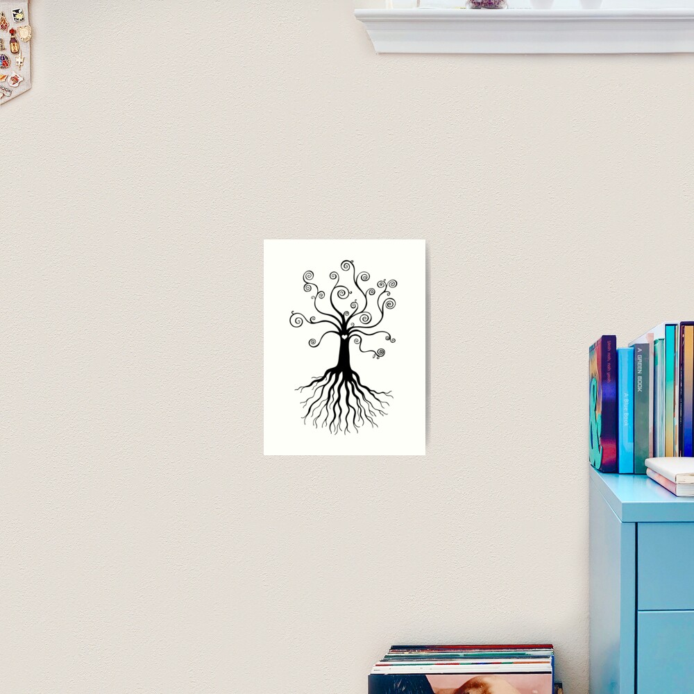Tree of Life - black and white by Cecca Designs Art Print