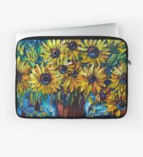 SUNFLOWERS — Palette knife by Lena Owens @OLena Art Laptop Sleeve