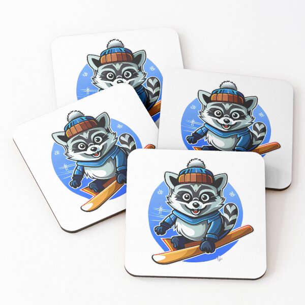 Item preview, cute racoon skiing designed and sold by Elite's Workshop.
