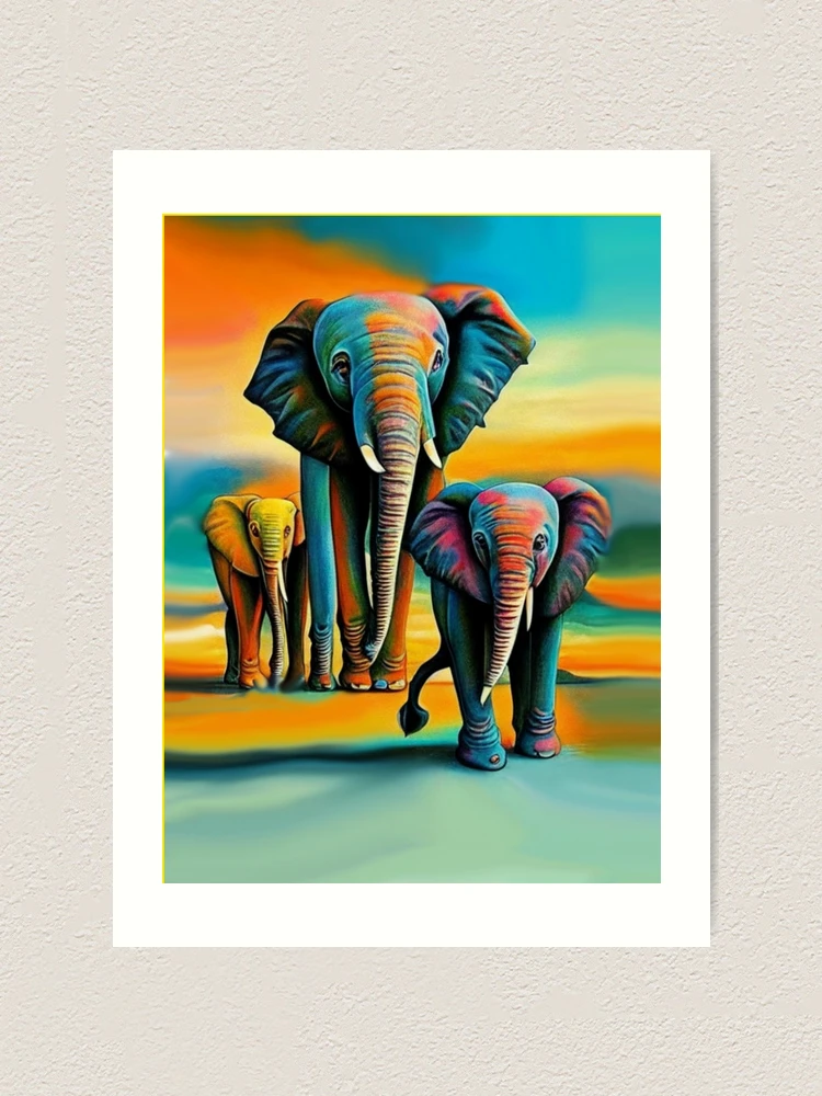 Póster for Sale con la obra «Pintura suelta de un elefante bebé tomando una  ducha» de ibadishi