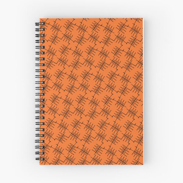Item preview, Intense orange and black simple repeat pattern with hand-drawn antennas designed and sold by Lia Zarpin.