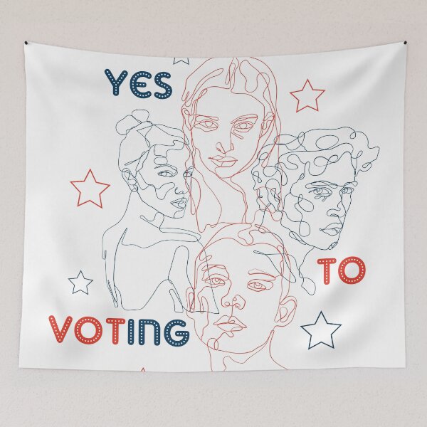 Item preview, Voting Election American flag Line Art designed and sold by LaartStudio.