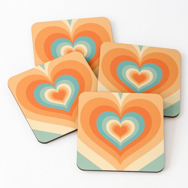 Item preview, Retro Hippie Hearts Pattern designed and sold by HotHibiscus.