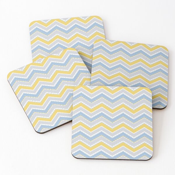 Item preview, Zigzag pattern. Light blue, yellow, gray, white stripes. designed and sold by marinaklykva.