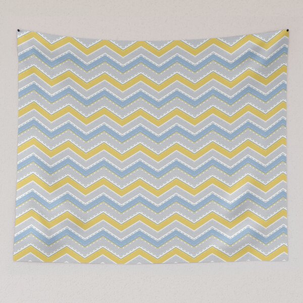 Item preview, Zigzag pattern. Light blue, yellow, gray, white stripes. designed and sold by marinaklykva.