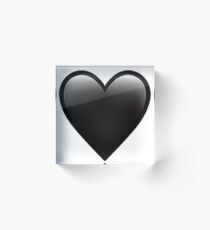Schwarzes Herz Emoji Acrylblock
