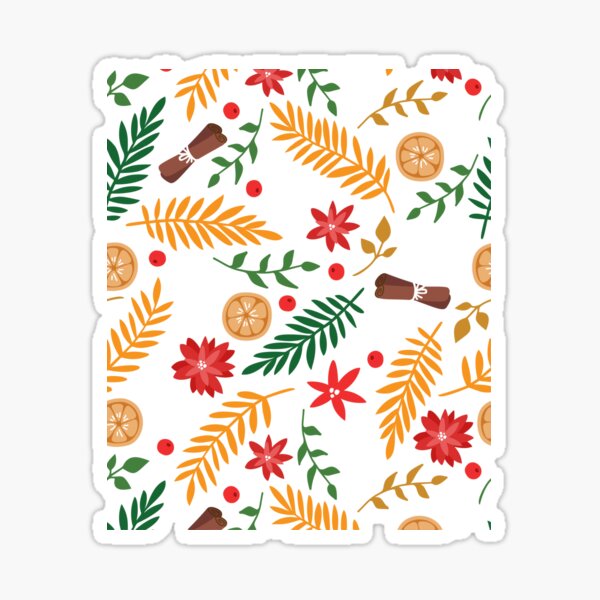 Artikel-Vorschau von Weihnachtsblätter-Muster, Weihnachtsnahtloses Muster, Weihnachtsblumenmuster, designt und verkauft von Hussain Shirts.
