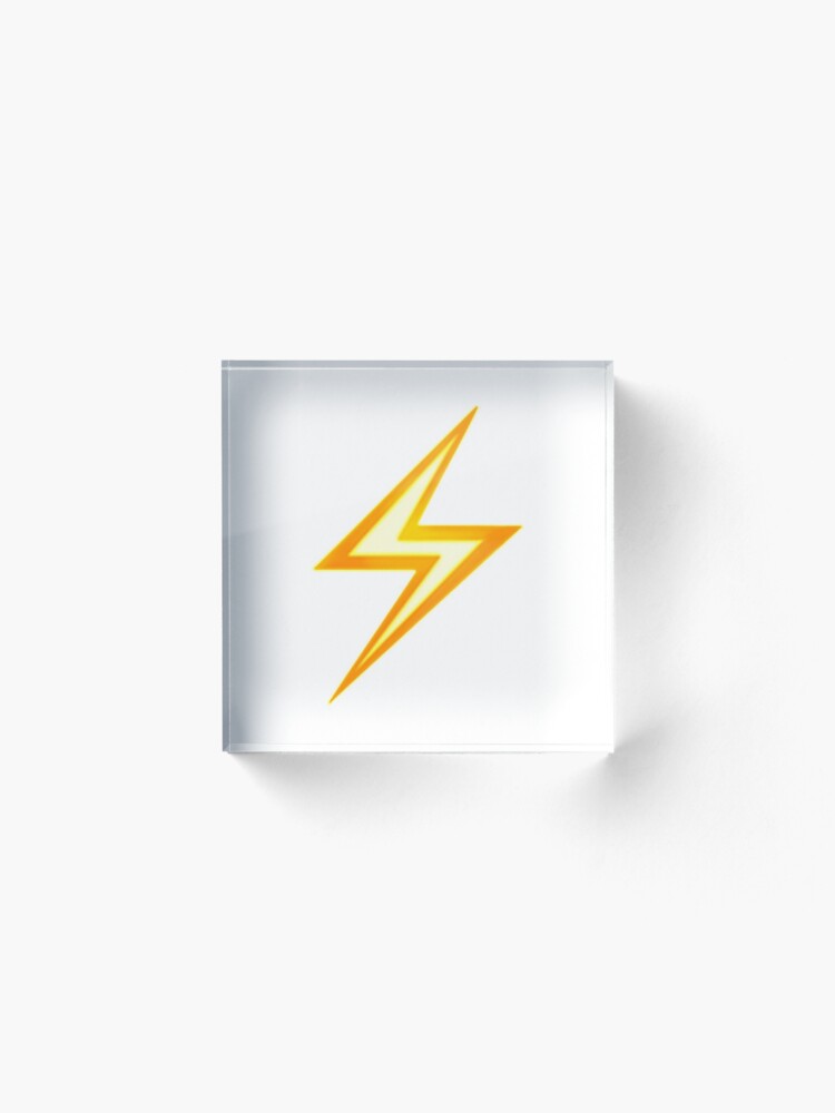 "Lightning Bolt Emoji" Acrylic Block by emojiqueen Redbubble