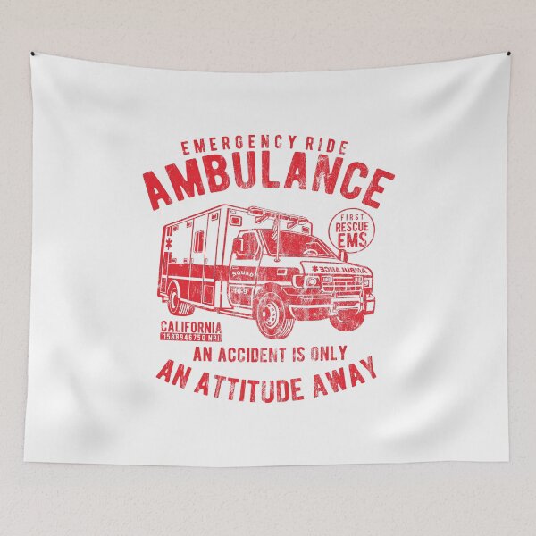 Item preview, EMERGENCY RIDE AMBULANCE - ambulance shirt motif designed and sold by THE SUPERIORS SHIRT SHOP.