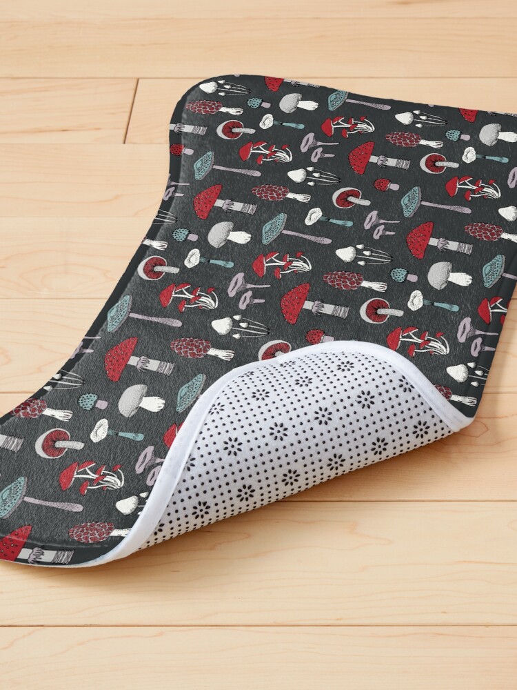 Alternate view of Midnight Mushrooms - fun fungus pattern by Cecca Designs Pet Mat