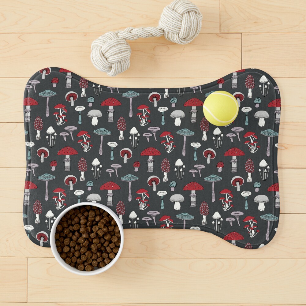 Midnight Mushrooms - fun fungus pattern by Cecca Designs Pet Mat