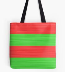 Brush Stroke Stripes: Red and Green Tote Bag