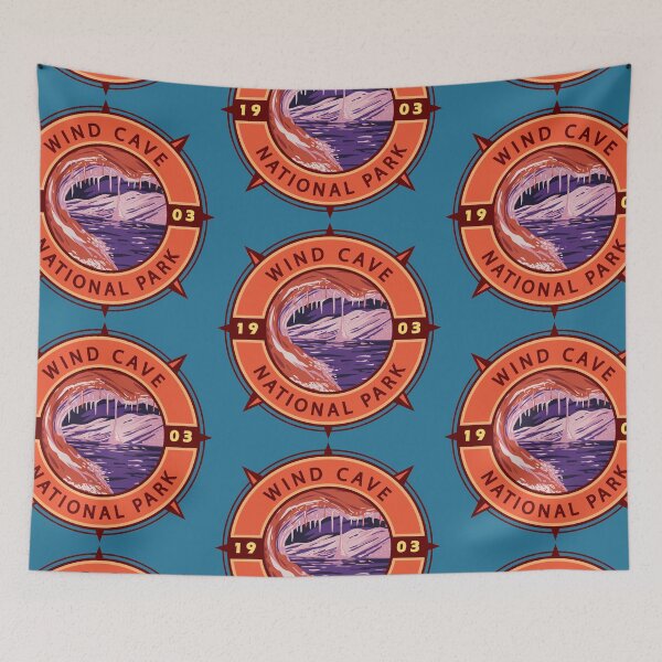 Item preview, Wind Cave National Park Retro Compass Emblem designed and sold by KrisSidDesigns.