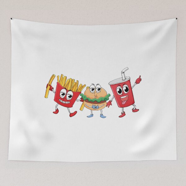 Item preview, fast food national day set with happy faces Sticker&shirt. designed and sold by Lachkarstore.