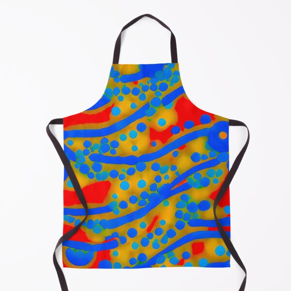 Item preview, blue and yellow bubbles on a red background designed and sold by The boys.