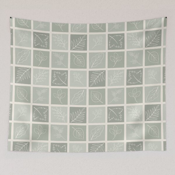 Item preview, Green Checkered Leaves Pattern designed and sold by Calislahn.