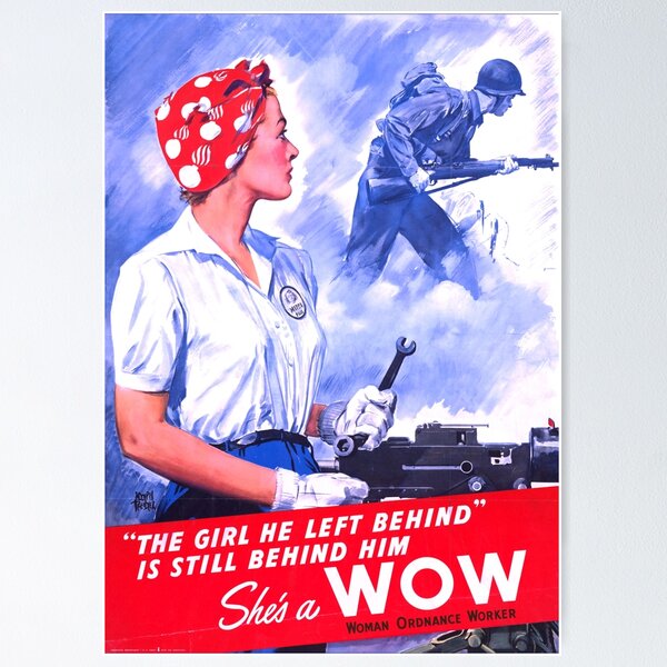 Poster Vintage Rosie Riveter, em Mdf, Usado