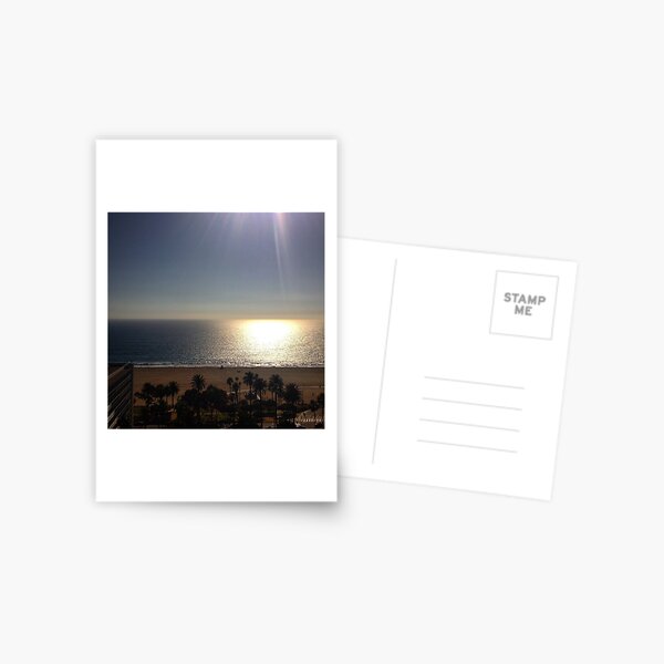 Sunlight over Santa Monica Beach Postcard
