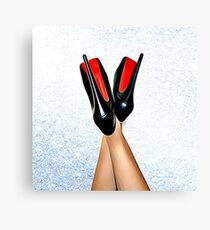Christian Louboutin Sexy High Heel Red Bottoms Heels Up Canvas Print