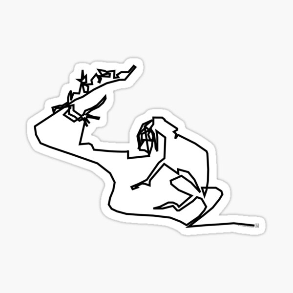 artwork Mono-line: Deer stealer pursued by sleuth hounds Sticker