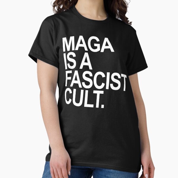 Vista previa del artículo con la obra «MAGA es un culto FASCISTA», diseñado y vendido por Thelittlelord.