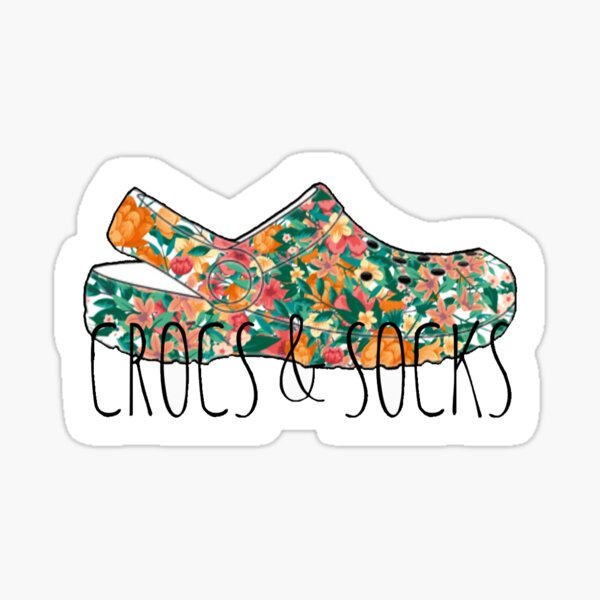 "Crocs and socks" Sticker by Mhillelsohn Redbubble