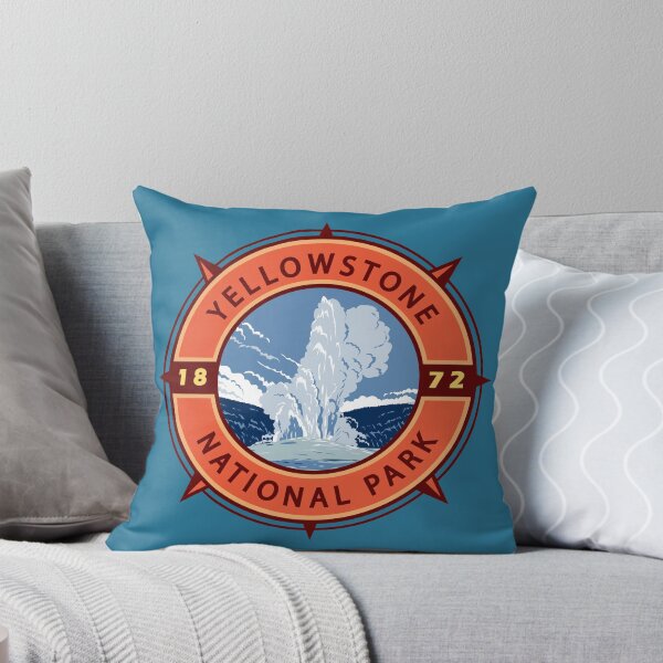 Item preview, Yellowstone National Park Retro Compass Emblem designed and sold by KrisSidDesigns.