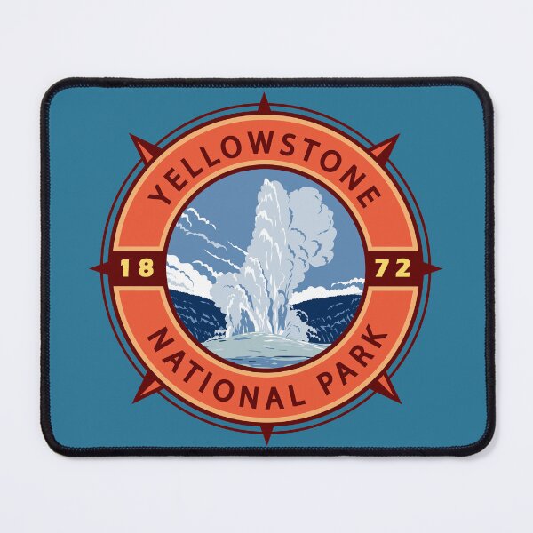 Item preview, Yellowstone National Park Retro Compass Emblem designed and sold by KrisSidDesigns.