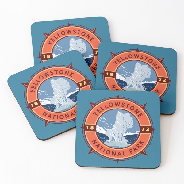 Item preview, Yellowstone National Park Retro Compass Emblem designed and sold by KrisSidDesigns.
