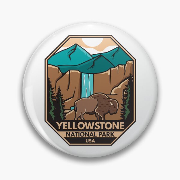 Item preview, Yellowstone National Park Minimal Bison Retro Emblem designed and sold by KrisSidDesigns.