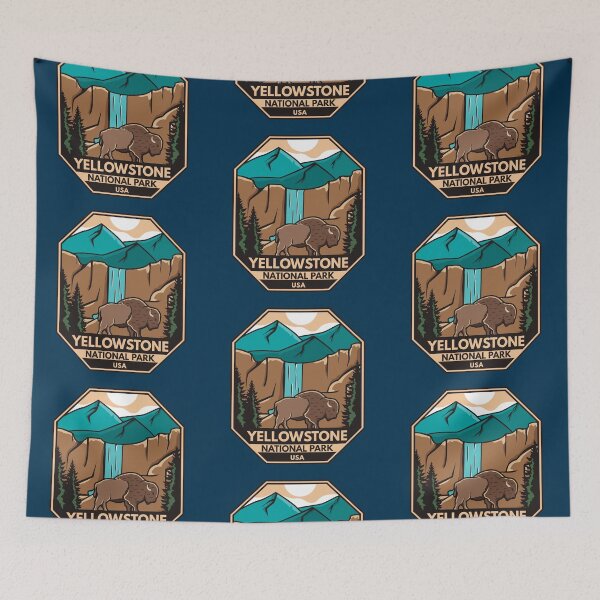 Item preview, Yellowstone National Park Minimal Bison Retro Emblem designed and sold by KrisSidDesigns.