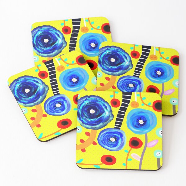 Item preview, Vibrant Yellow Blue flowers designed and sold by rupydetequila.