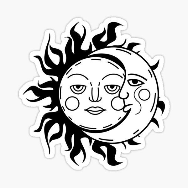 Spiritual Sun and Moon' Sticker