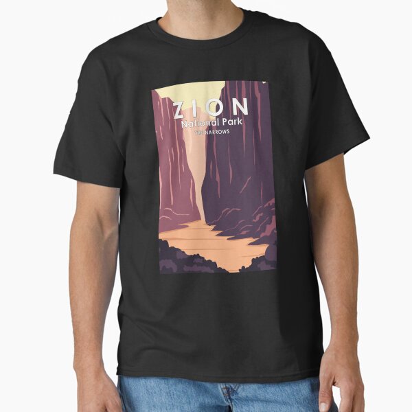 Vista previa del artículo con la obra «Parque Nacional Zion The Narrows Retro», diseñado y vendido por KrisSidDesigns.