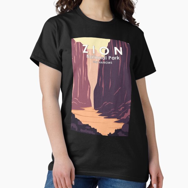 Vista previa del artículo con la obra «Parque Nacional Zion The Narrows Retro», diseñado y vendido por KrisSidDesigns.