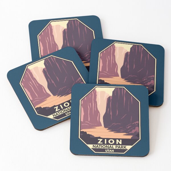 Item preview, Zion National Park The Narrows Minimal Retro Emblem designed and sold by KrisSidDesigns.