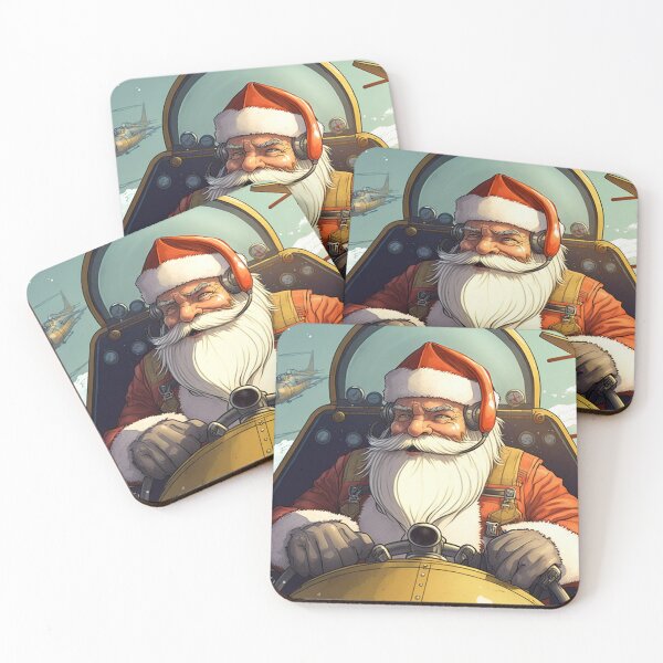 Artikelvorschau, Weihnachten - Santa Claus Fighter Pilot - Flugzeuge im Hintergrund entworfen und verkauft von theblueofmyeye.