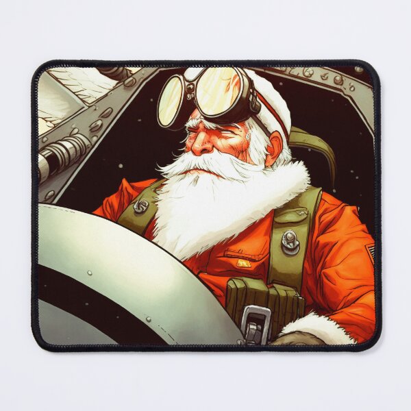 Item preview, Christmas - Santa Claus Fighter Pilot designed and sold by theblueofmyeye.