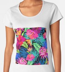 Fahren Sie Mad Hibiscus Pattern Frauen Premium T-Shirts