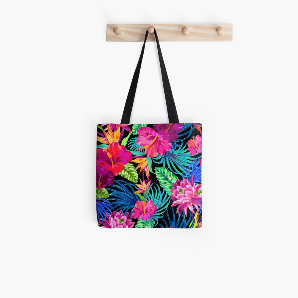 Drive You Mad Hibiscus Pattern Tote Bag