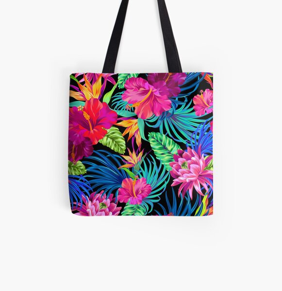 Drive You Mad Hibiscus Pattern All Over Print Tote Bag
