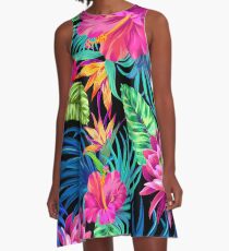 Drive You Mad Hibiscus Pattern A-Line Dress